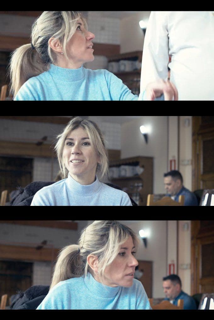 Fotogramas de Paloma Capilla en el cortometraje El pan nuestro de cada día